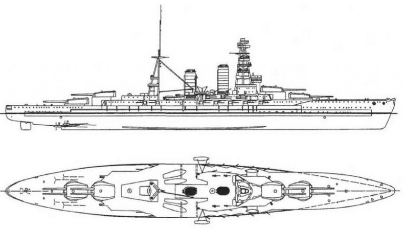 Линейные корабли типа "Нагато". 1911-1945 гг.